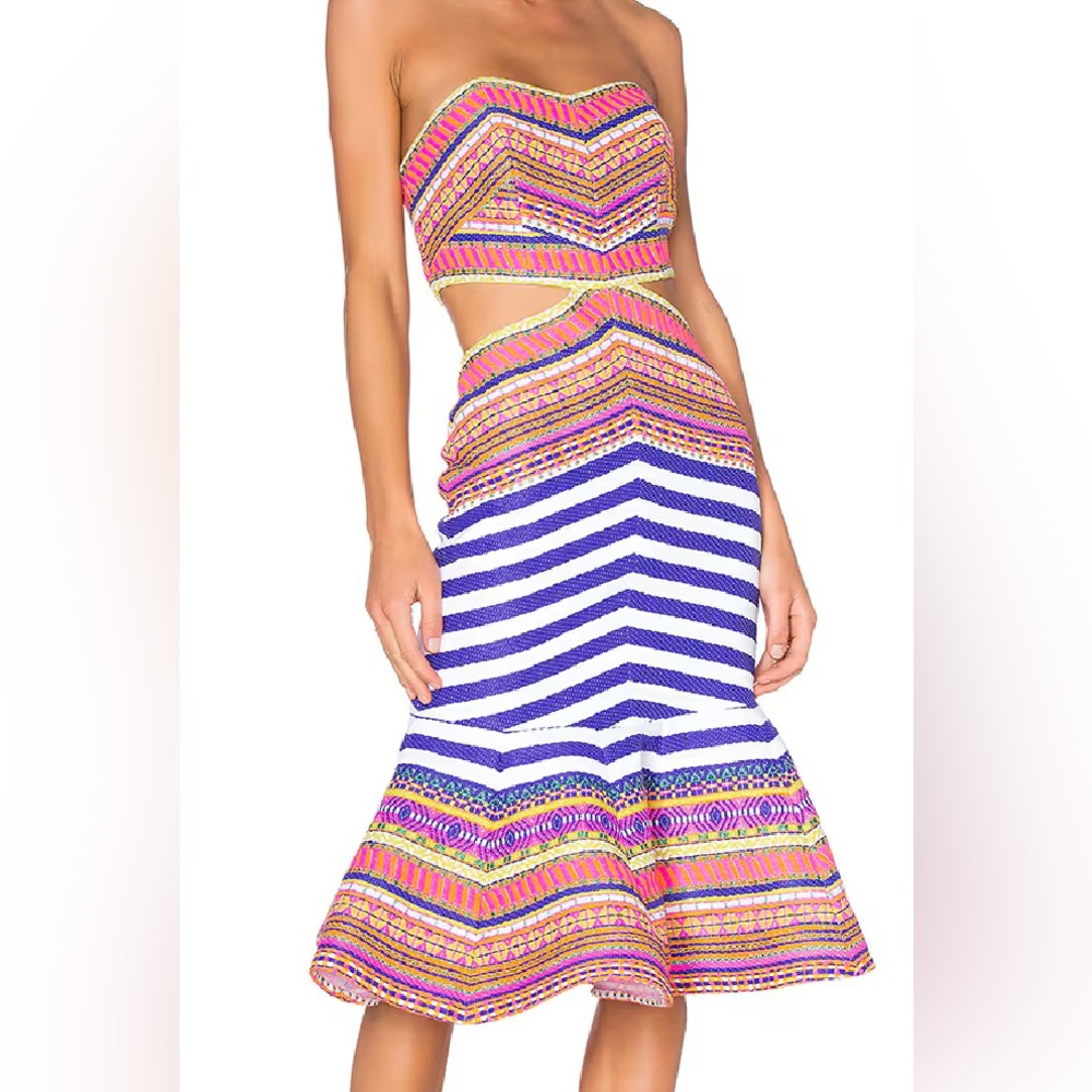 RARE Alexis Yulia Midi Dress in Aztec Neon- XS (fits 0/00)